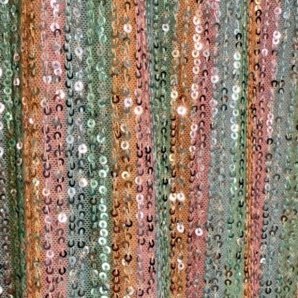 Chelsea & Violet Girls Sequin Bell Bottom Pink Silver Rainbow Pants NEW Size L - Picture 2 of 15